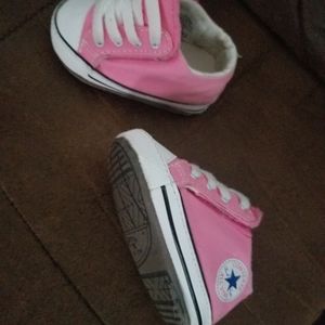 Converse size one baby cribster pink
